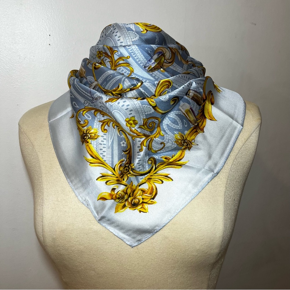 Robert Graham Blue and Gold Holiday Scarf
